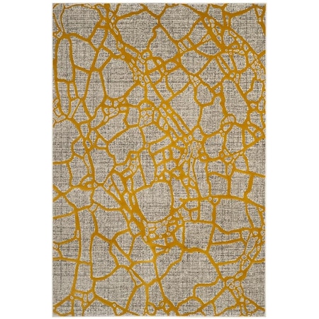 Safavieh Porcello Power Loomed Rectangle Area Rug Light Grey & Yellow - 6 x 9 ft. PRL7737C-6